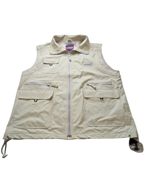 AquaSurf Other - AquaSurf Utility Fishing Vest Mens L Beige Distressed Multi Pocket Outdoor
